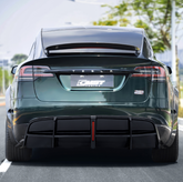 Tesla Model X 2022-ON with Aftermarket Parts - V2 Rear Diffuser  FRP / Carbon Fiber from CMST Tuning